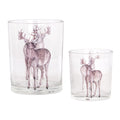 Theelichthouder Set van 2 Ø 7x8 / 10x13 cm Transparant Glas Hert