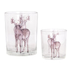 Theelichthouder Set van 2 Ø 7x8 / 10x13 cm Transparant Glas Hert