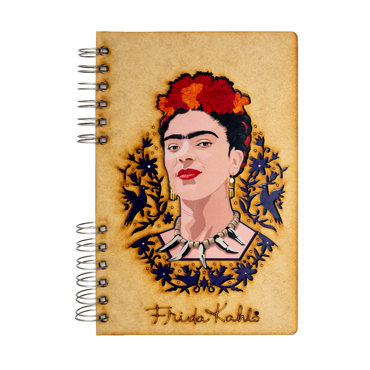 Duurzaam Houten Notitieboek – Komoni – Frida Face – Gerecycled papier – FRI-FACE6G