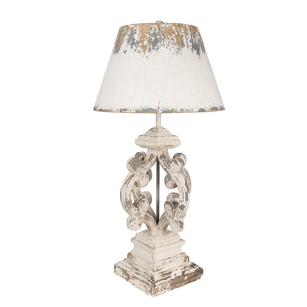 Tafellamp Ø 40x79 cm beige grijs ijzer bureaulamp