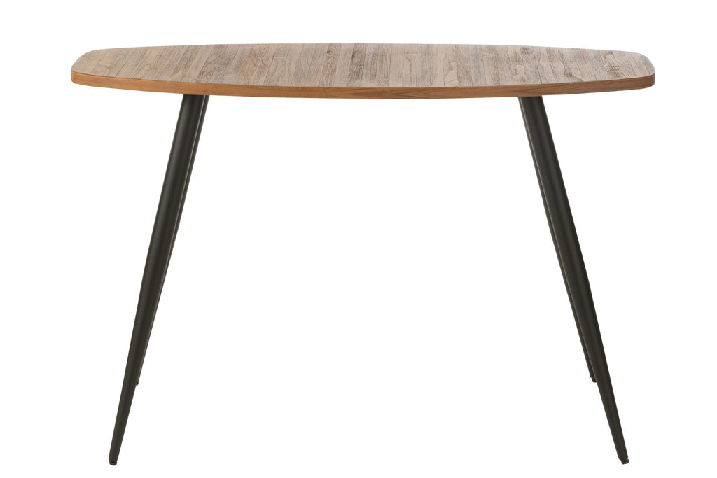 J-Line console Ovaal - gerecycleerd hout - naturel