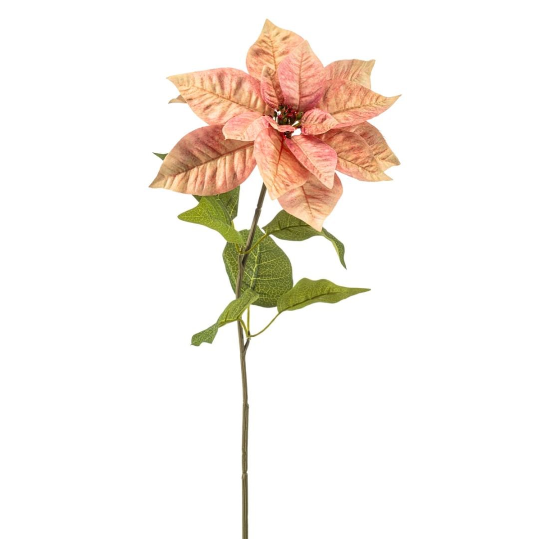 Poinsettia kunstmatige spray perzik 65 cm