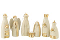 J-Line Kerststal 7Delig Resine Wit/Goud