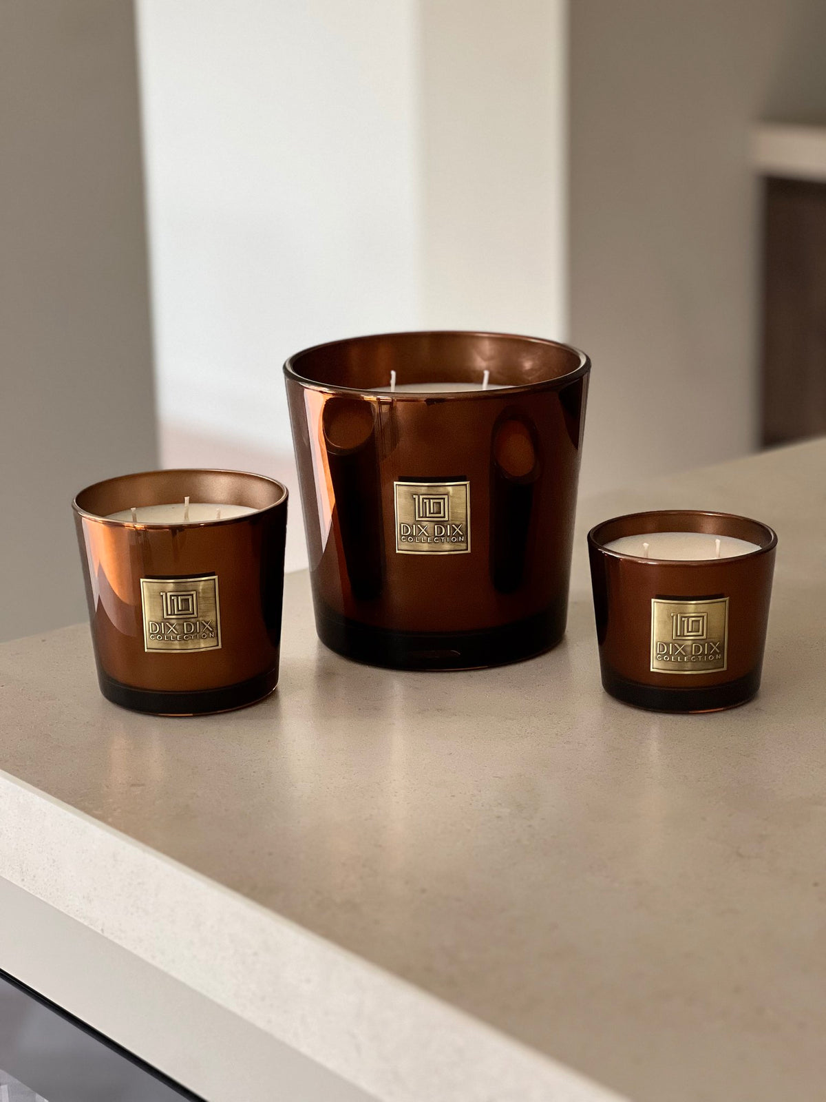 Luxe geurkaarsen set Fort - Koper - S,M,XL
