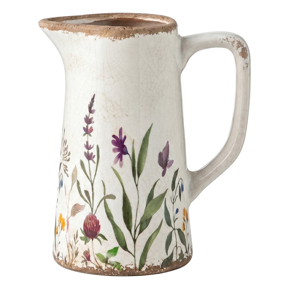 Decoratie Kan Beige Keramiek Bloemen