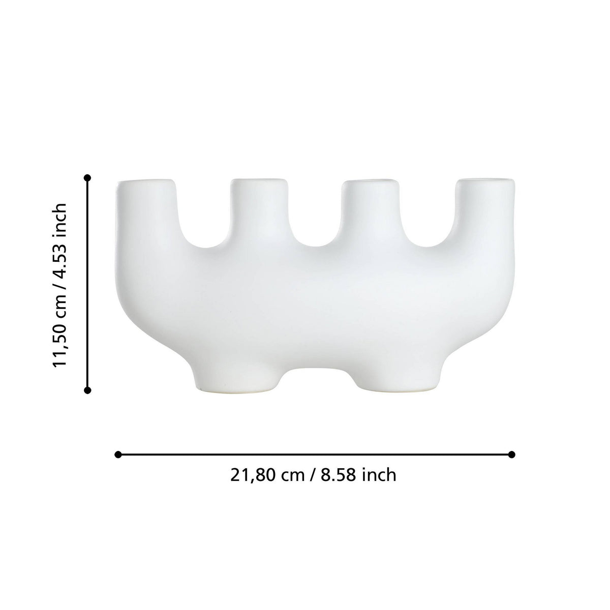 Kandelaar Ambilobe Wit 21,8x7x11cm