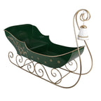 Kerstdecoratie Beeld Slee 141x60x92 cm Groen Metaal