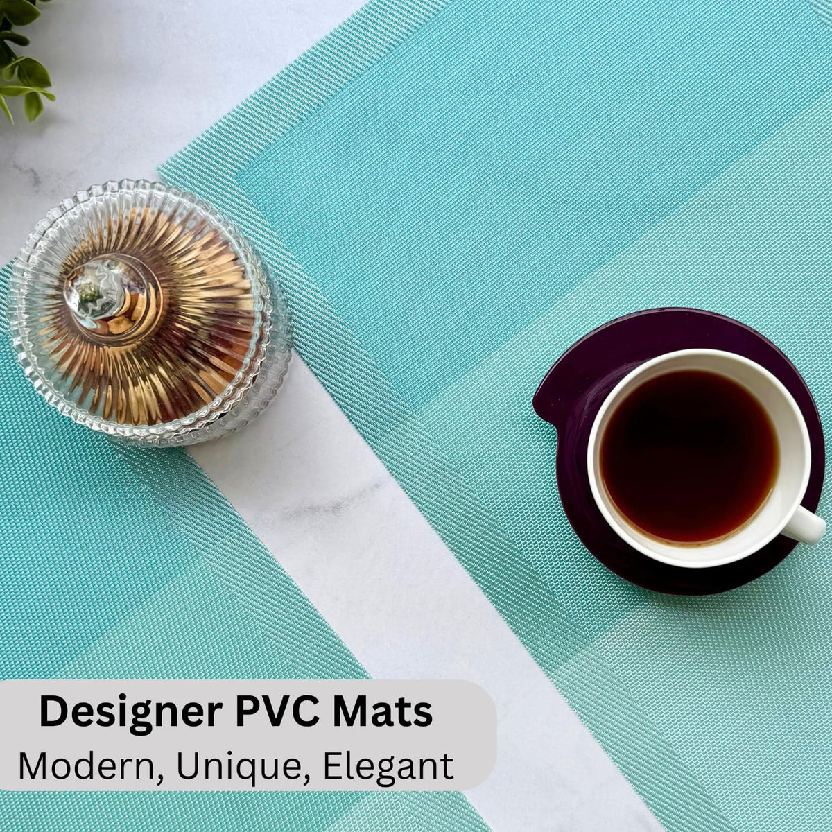 Geweven PVC eetplacemats – hittebestendig, antislip – set van 4
