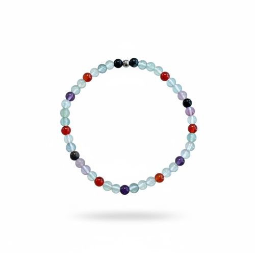 Dames armband Fluoriet en Onyx 4 mm