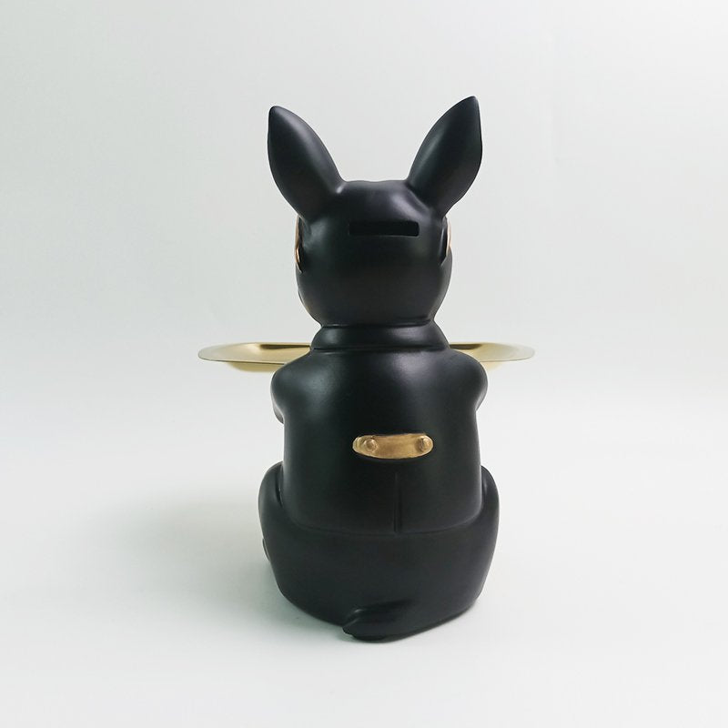 Bulldog zwart met dienblad
