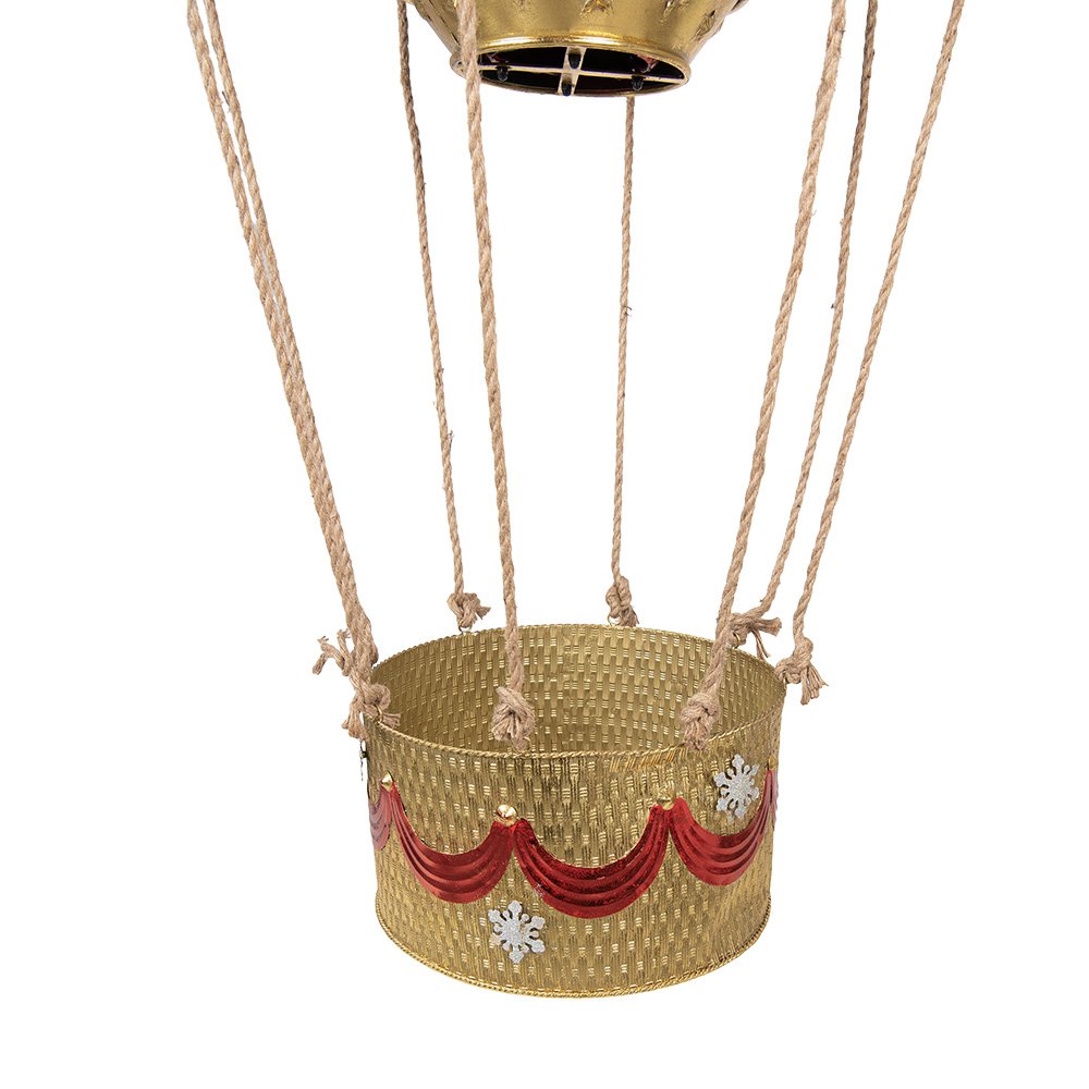 Kerstdecoratie Luchtballon Ø 97x160 cm Rood Metaal