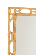 J-Line spiegel Ring - hout - naturel - L