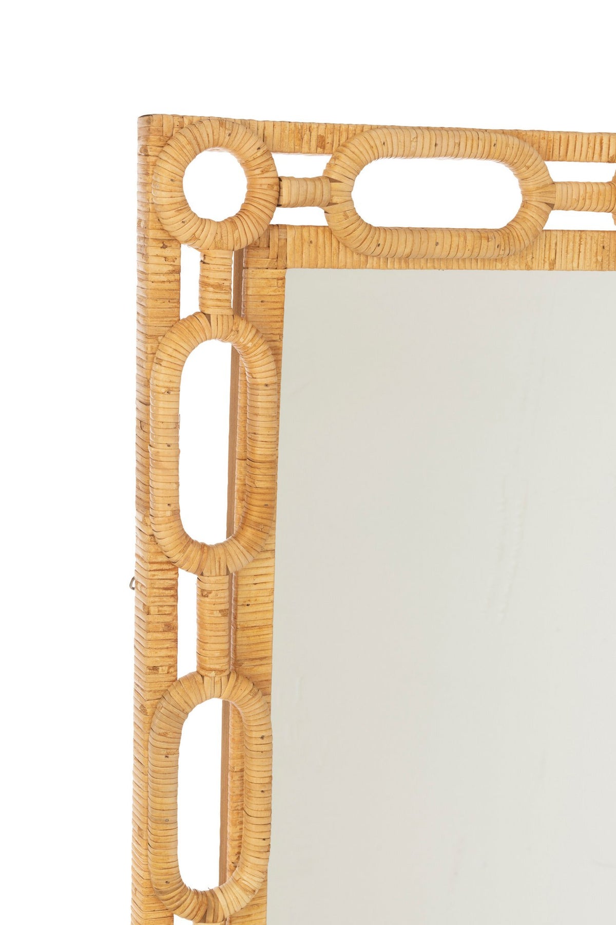 J-Line spiegel Ring - hout - naturel - L