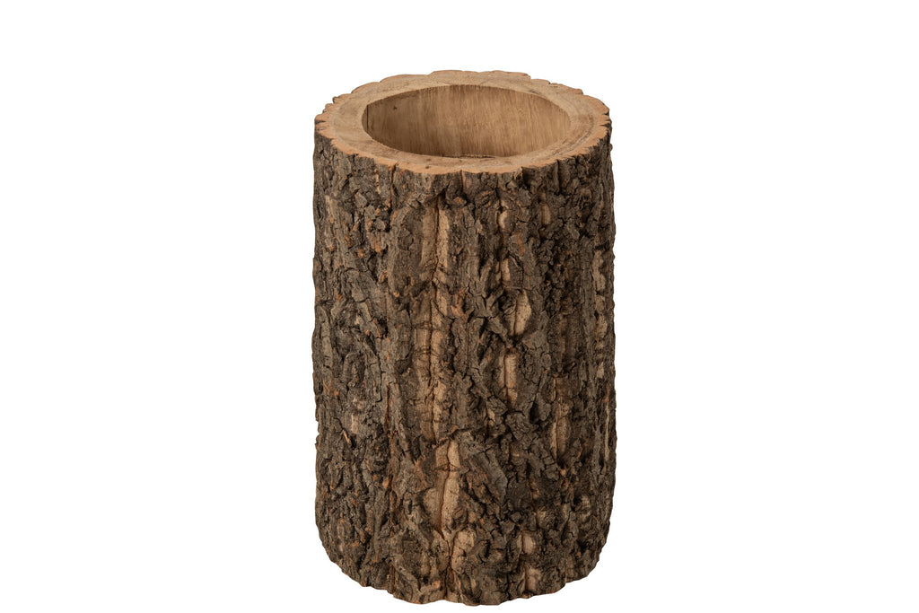 J-Line bloempot Boomstam - hout - naturel - large