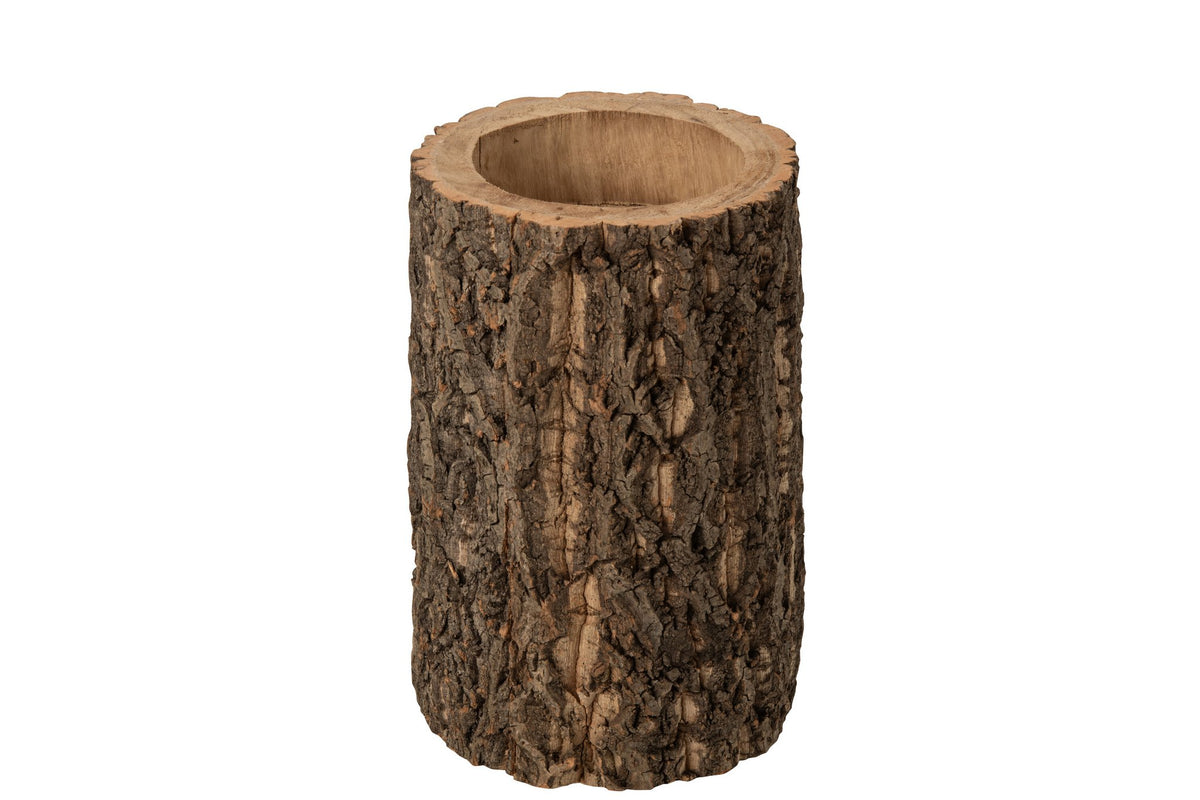 J-Line bloempot Boomstam - hout - naturel - large