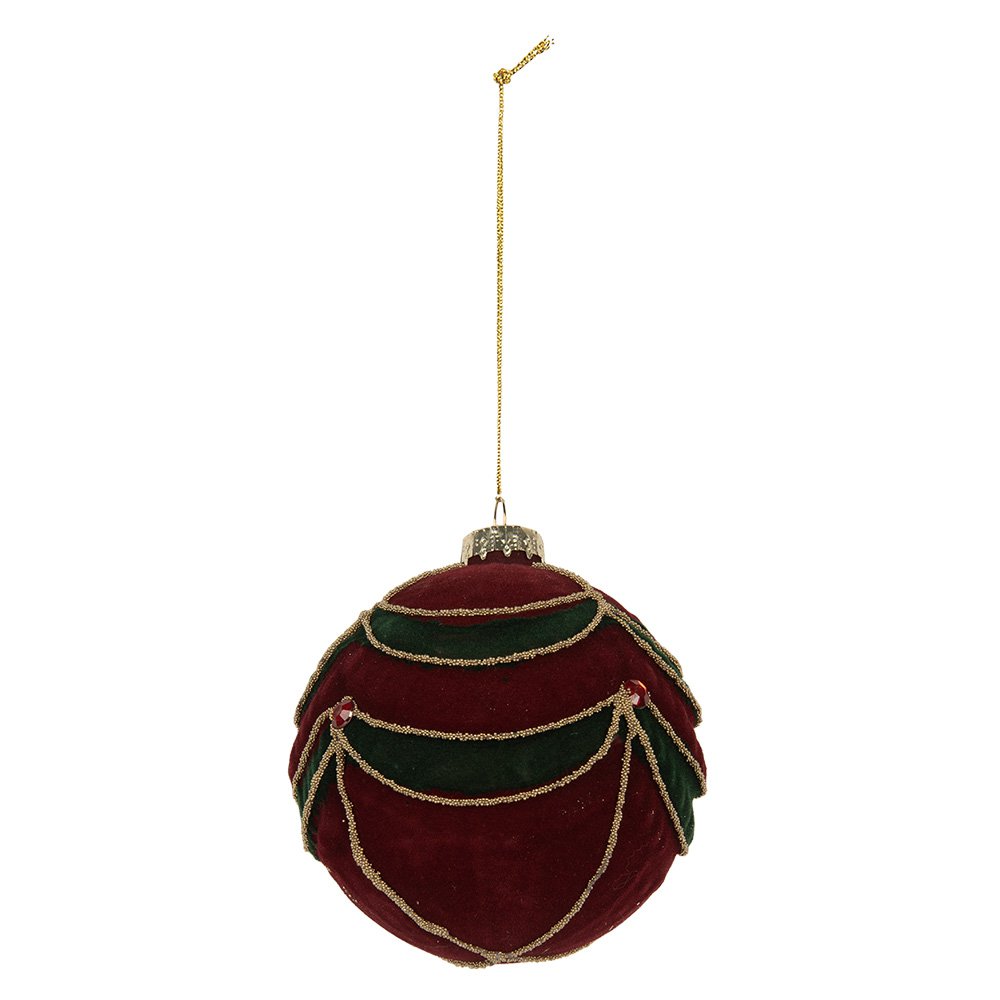 Kerstbal Ø 8x8 cm Rood Groen Glas