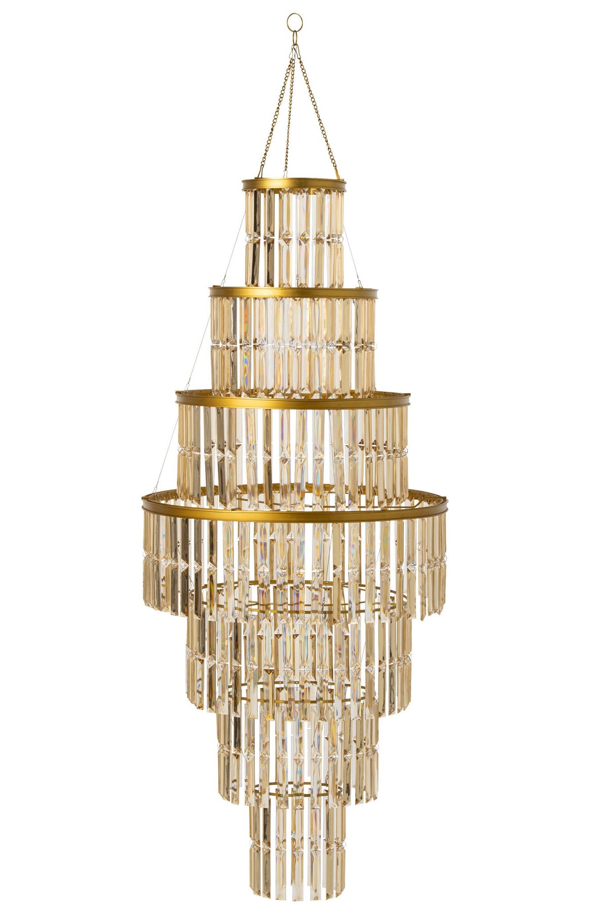 J-Line Moderne kroonluchterlampenkap - acryl - goud - large
