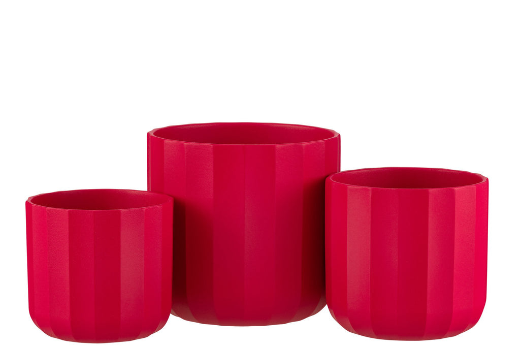 J-Line bloempot Summer - keramiek - roze - large - Ø 18.5 cm
