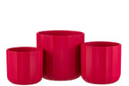 J-Line bloempot Summer - keramiek - roze - large - Ø 18.5 cm