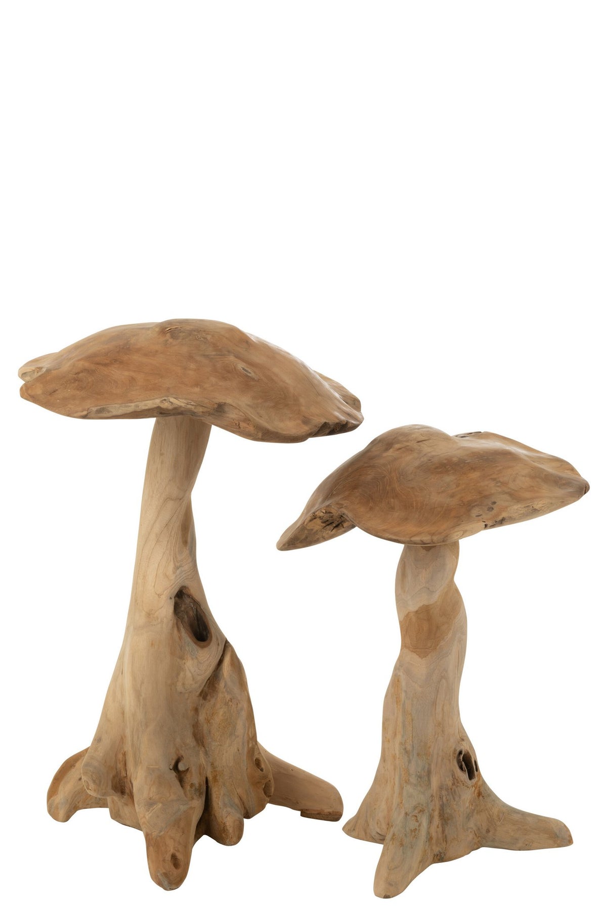 J-Line decoratie Paddenstoel - hout - naturel - large