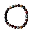 Heren armband Koffierode Picasso Jaspis met Boeddha kraal