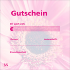 Kadobon – “Gutschein Für dich” – Gerbera – 25 Stuks - 13x13cm