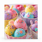 Wenskaart - "Kleurrijke ijsjes" - 8 Stuks