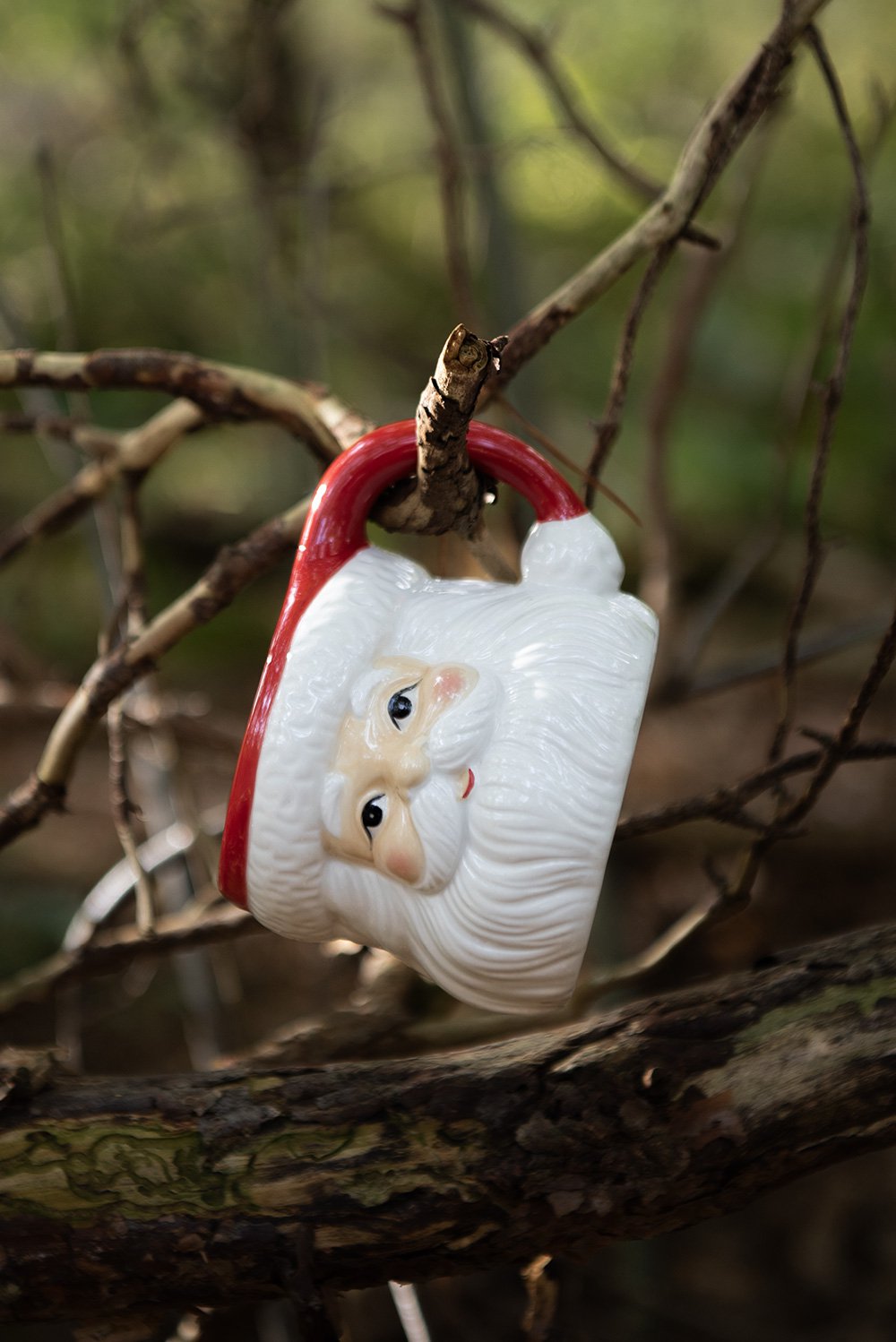 Mok 400 ml Wit Rood Keramiek Kerstman