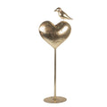 Decoratie Beeld Hart 24x11x68 cm Goudkleurig Metaal
