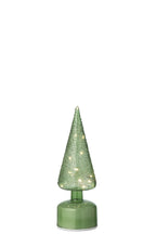 J-Line decoratie kerstboom Draaiend - glas - groen - S - LED