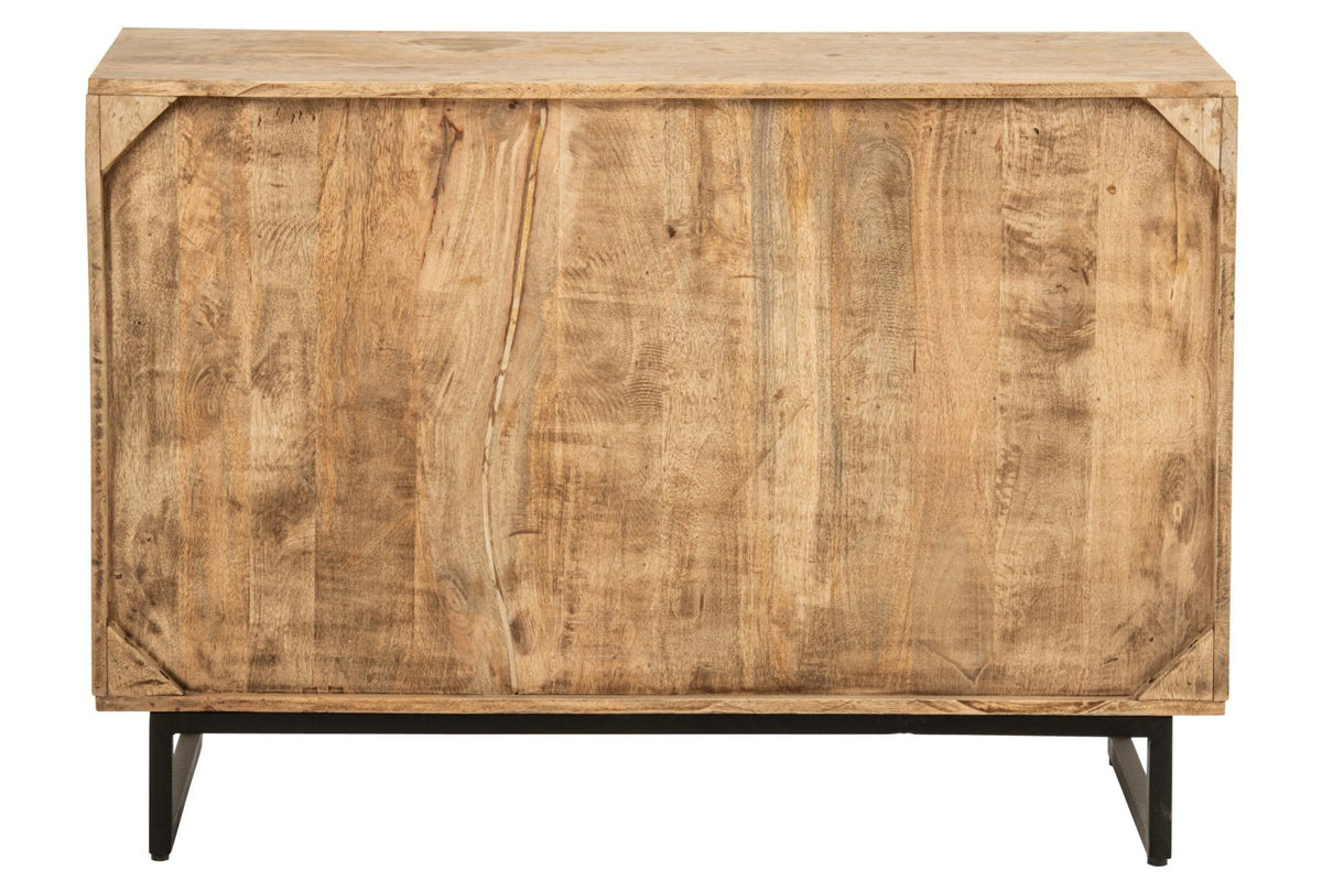 J-Line Kast met reliëf - mangohout - multikleur/naturel