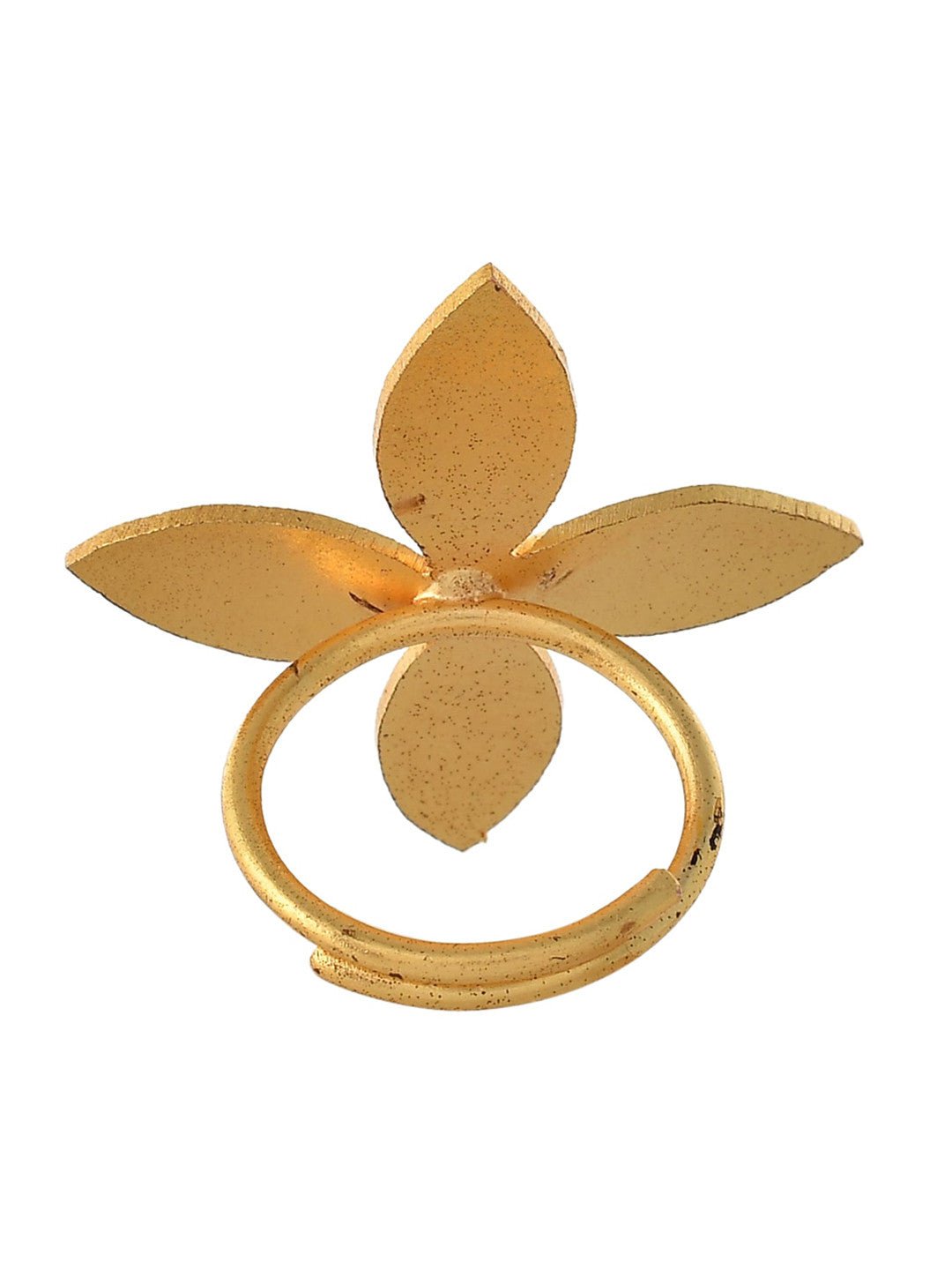 Verstelbare bloemenring – sieraden – vergulde afwerking – diameter 2 cm