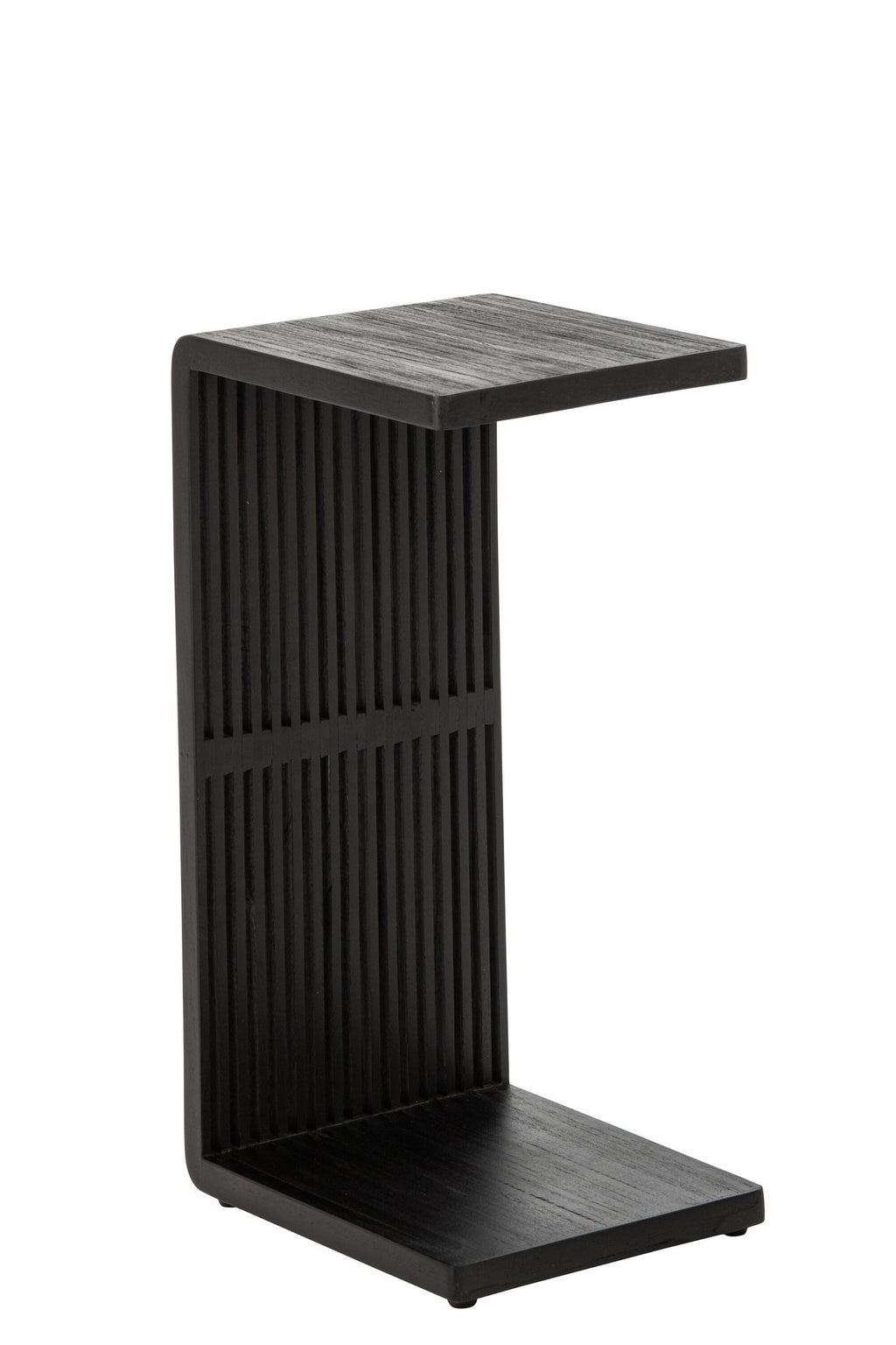J-Line Bijzettafel met latten - gerecycled hout - zwart