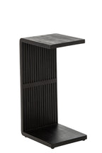 J-Line Bijzettafel met latten - gerecycled hout - zwart