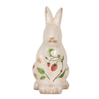 Decoratie Beeld Konijn 13x10x21 cm Beige Keramiek Aardbeien