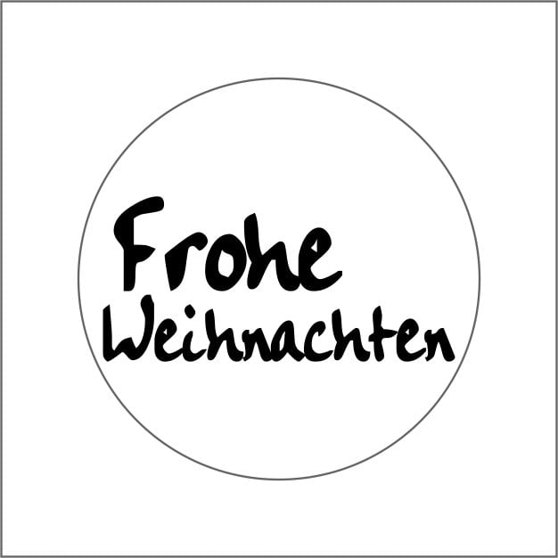 Wens etiket - Frohe Weihnachten - rond 39mm - rol van 500 stuks