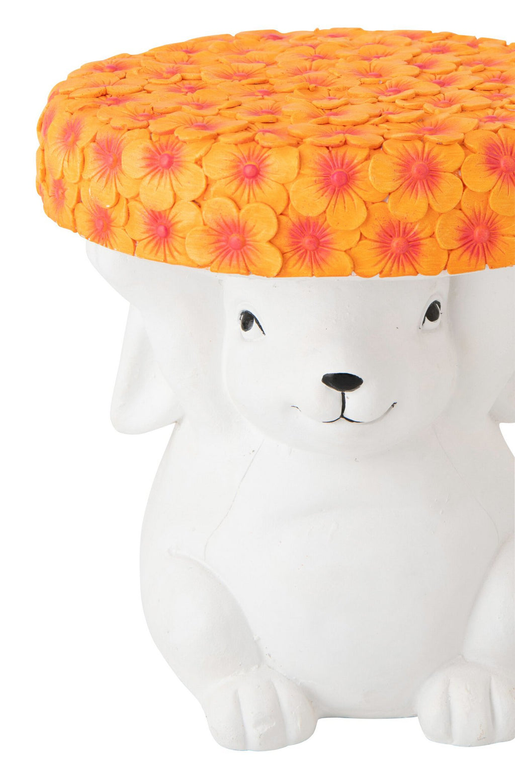 J-Line bijzettafel Konijn - polyresin - wit/oranje