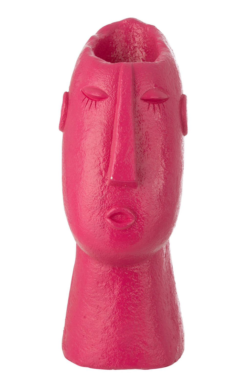 J-Line vaas Gezicht - cement - fuchsia