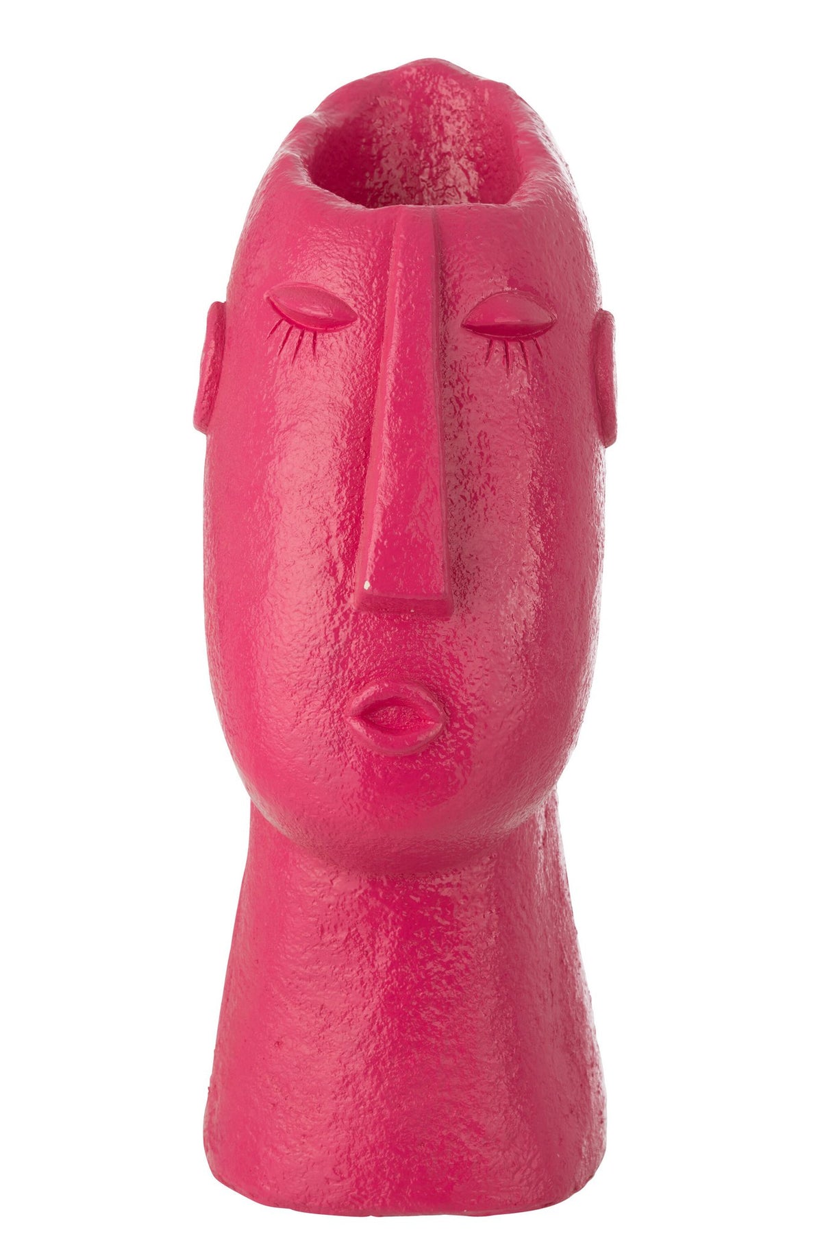 J-Line vaas Gezicht - cement - fuchsia