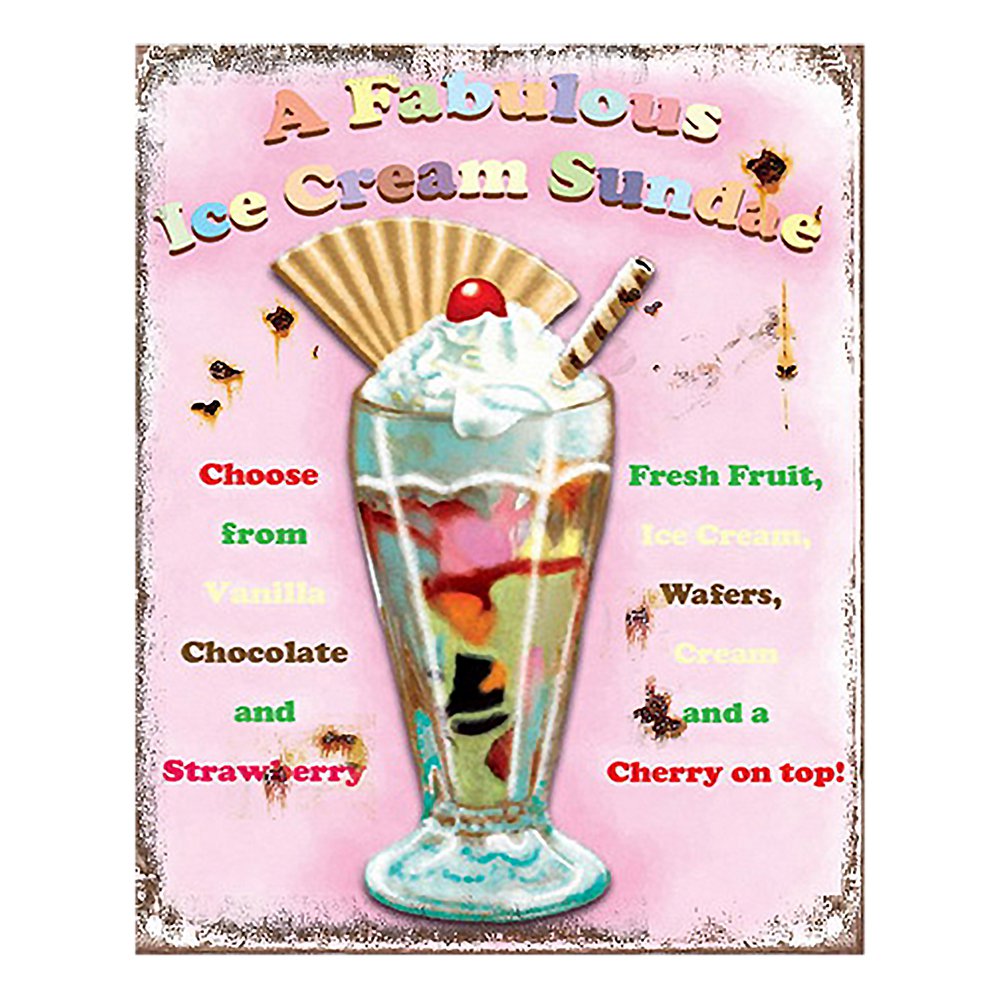 Tekstbord 20x25 cm Roze IJzer IJsjes Wandbord