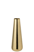 J-Line vloervaas Blad - aluminium - goud - S