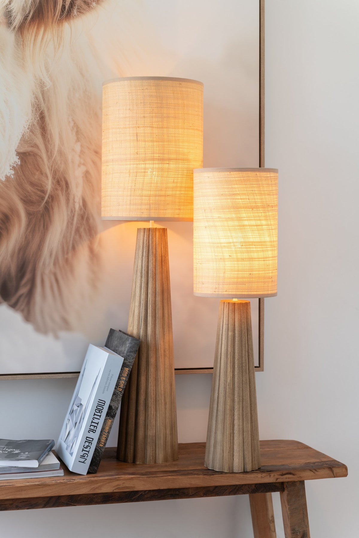 J-Line lamp Paraplu - hout - naturel - small