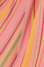 J-Line Hangmat Strepen Katoen/Polyester Roze+Mix