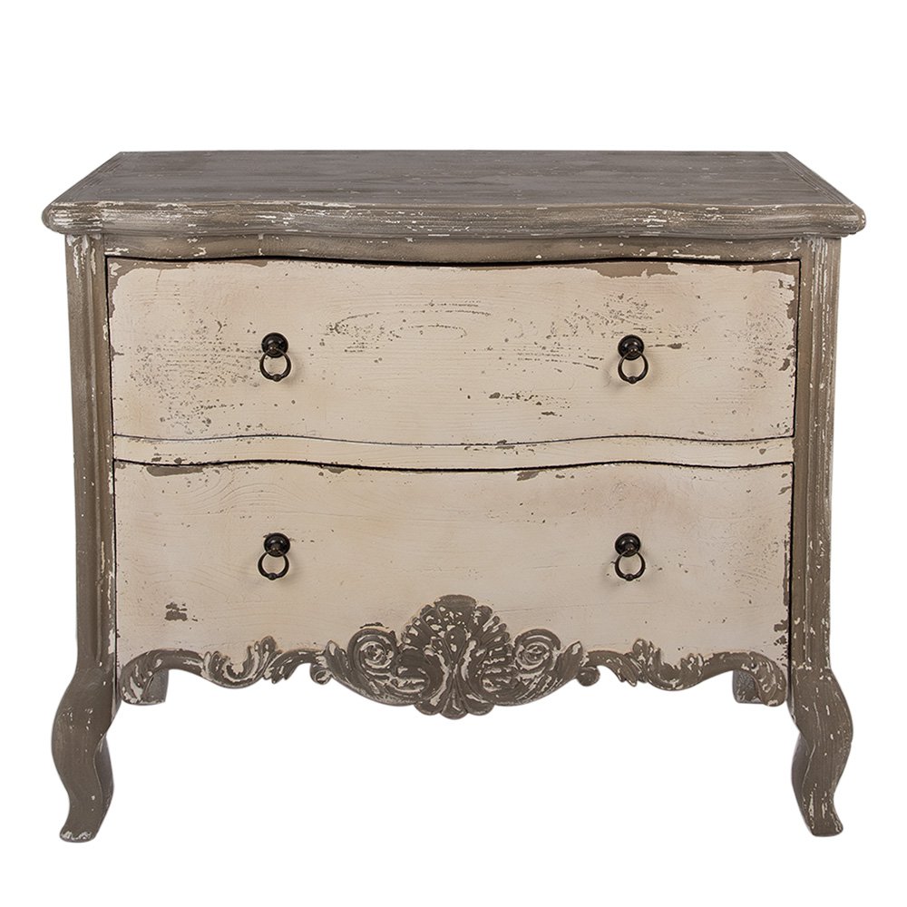 Dressoir 95x40x82 cm Grijs Beige Hout