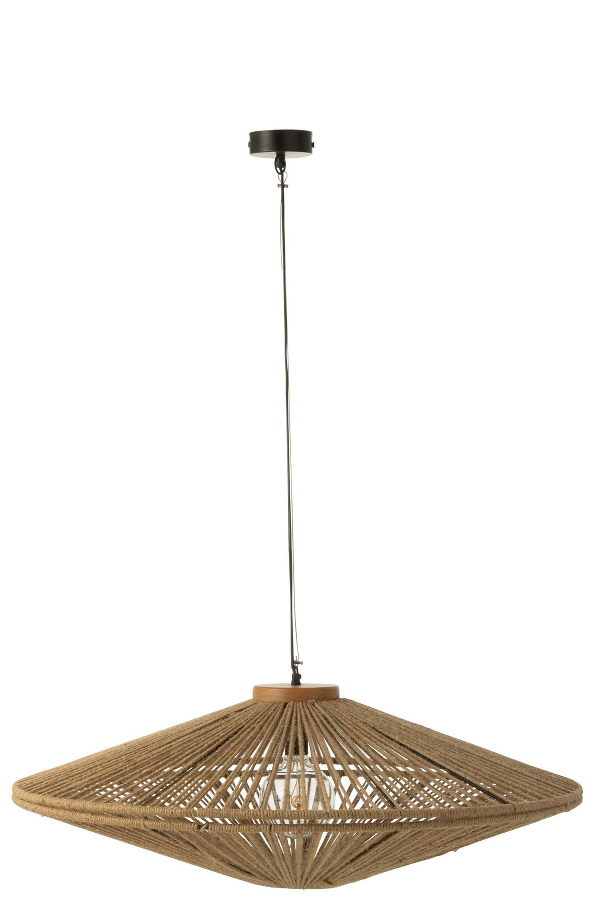 J-Line Hanglamp Ovni Ijzer/Jute Naturel Large