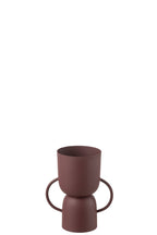J-Line vaas Cup - ijzer - bordeaux - 23.5 cm hoog