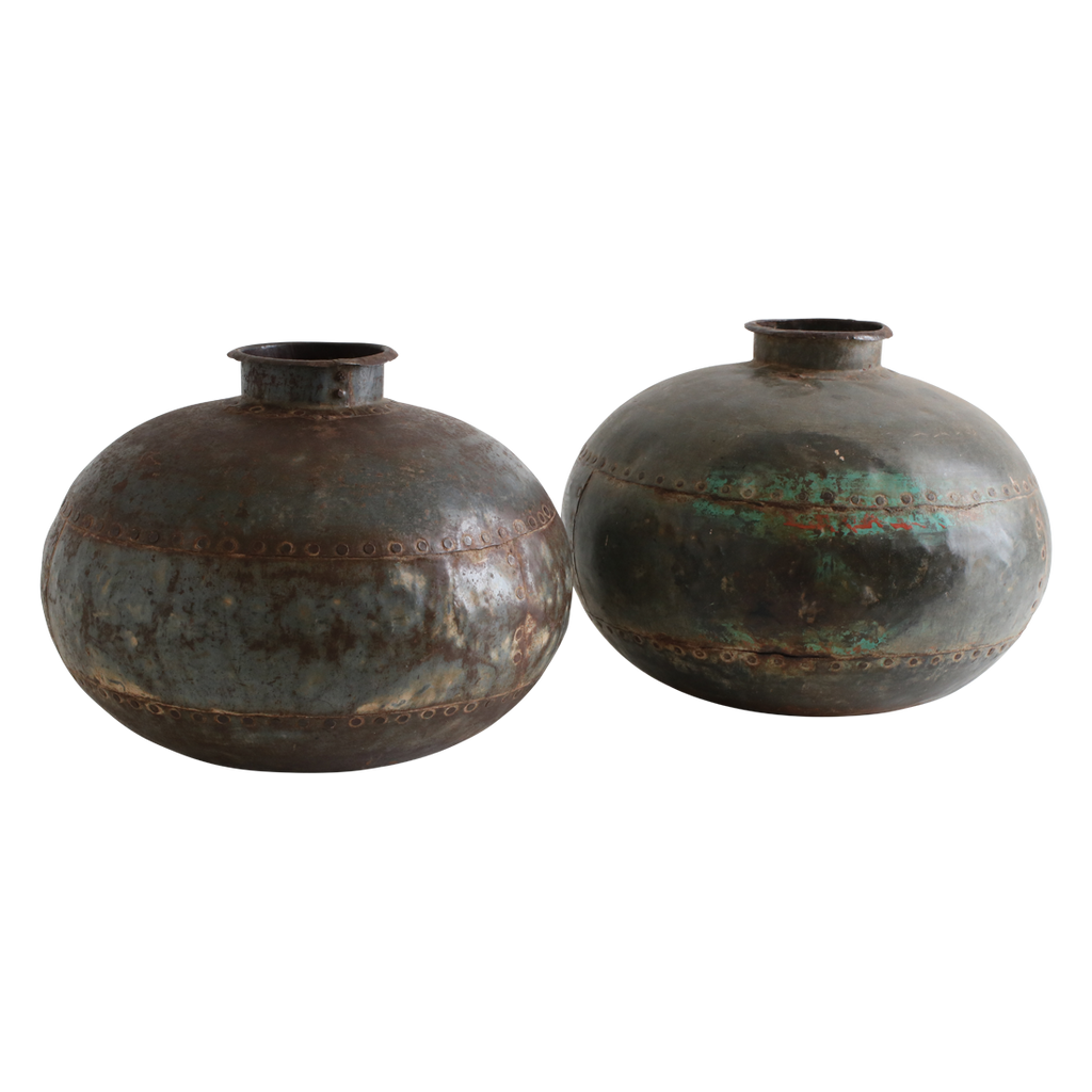 Metalen pot rond