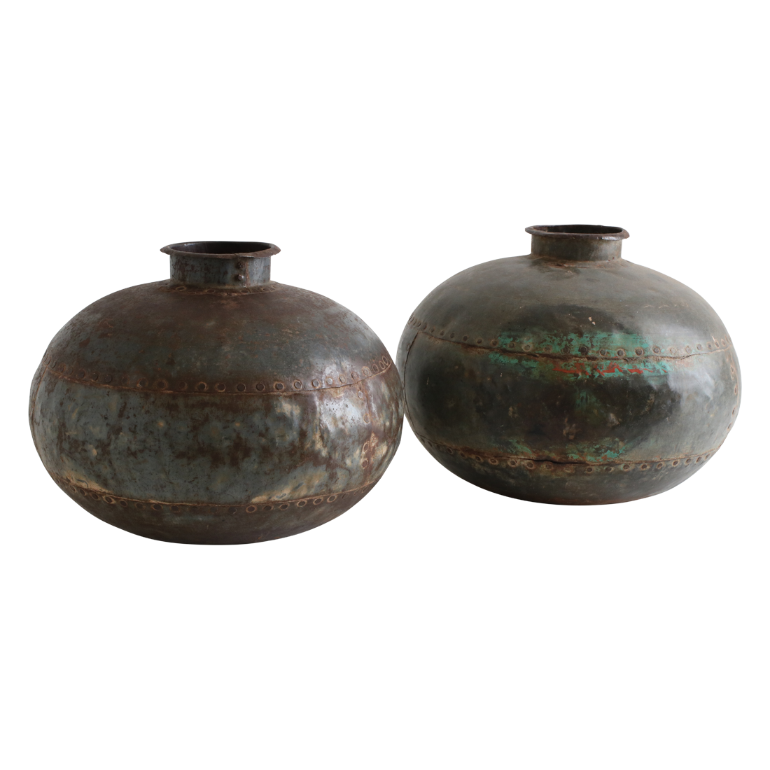 Metalen pot rond
