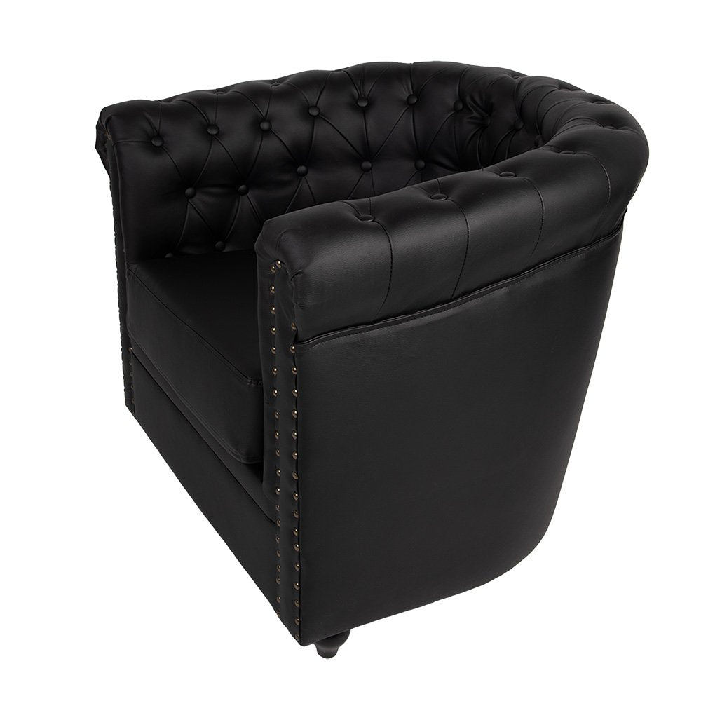 Fauteuil met Armleuning 80x75x72 cm Zwart Kunstleer
