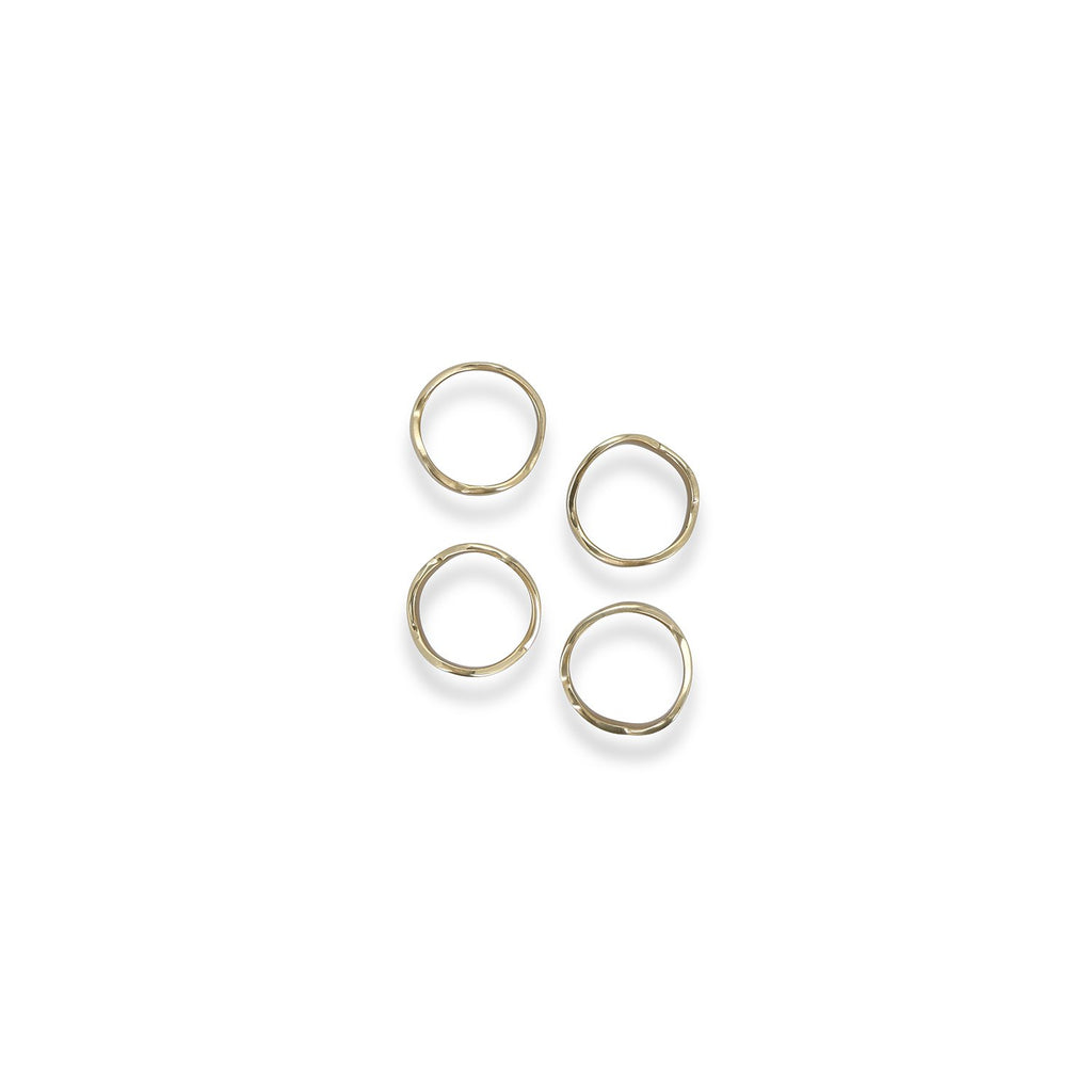 Servetring 4,5cm organisch goud Bedel - Set van 4